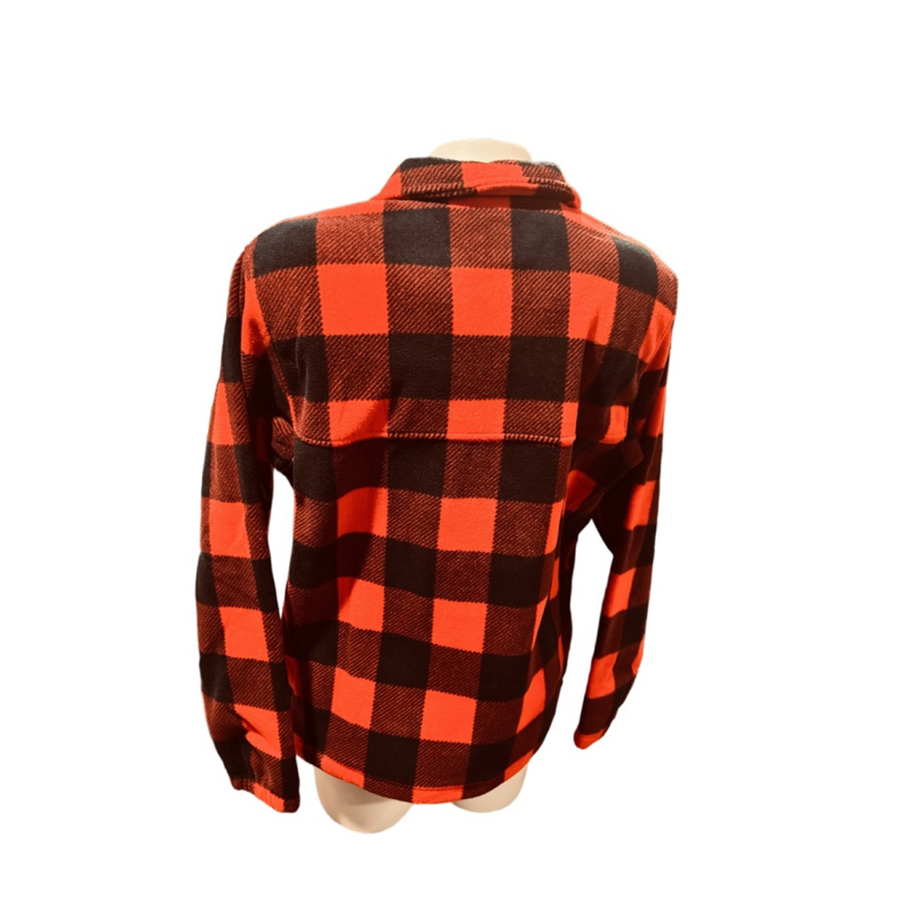 Men's Columbia Red Black Plaid Fleece Jacket XL - Picture 2 of 3